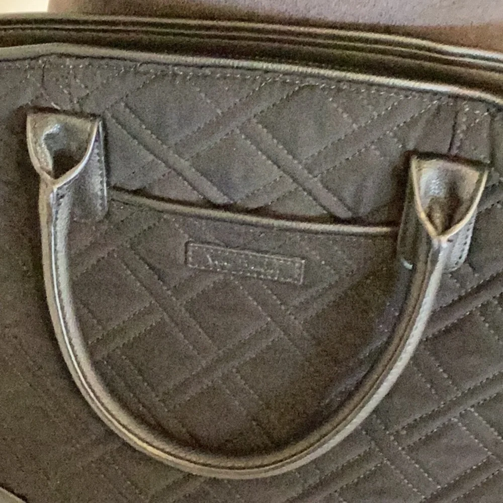 Vera Bradley Day Off Satchel Classic quilted black shoulder or handbag